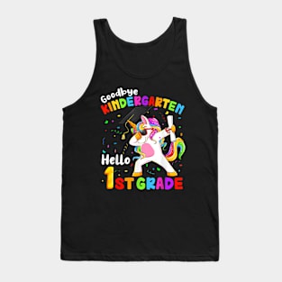 Goodbye Kindergarten Hello 1St Grade Graduation Unicorn Girl Tank Top